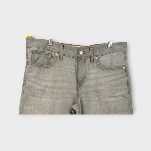 Womens Madewell Low Rise Super Wide Leg Gray Jean Raw Hem Size 30" Waist - Picture 4 of 6